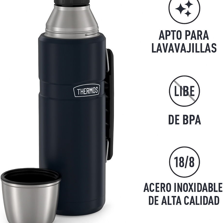Termo Liquido LT En Acero Inoxidable King Negro β KWdeColombia